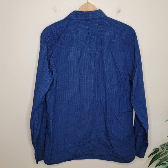 Banana Republic Factory | Slim Fit Blue White Dot Button Down Shirt Size Large - Picture 3 of 4